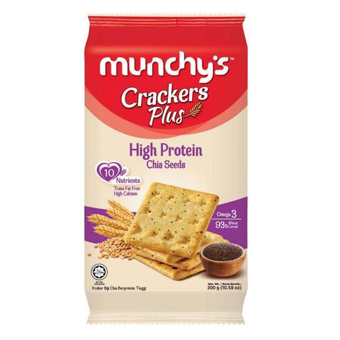 Munchy's Crackers Plus High Protein Chia Seeds 300g