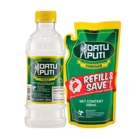 Datu Puti Vinegar Bottle 385ml + Refill 350ml