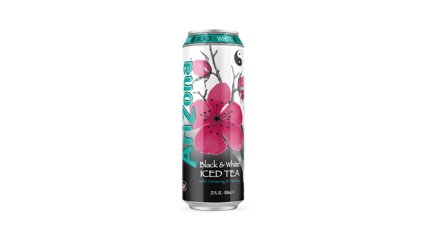 Arizona Black & White Iced Tea with Ginseng & Honey 650ml