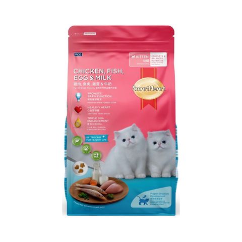 Smartheart Cat Kitten Food Chicken, Egg, Milk, Fish 1.1kg