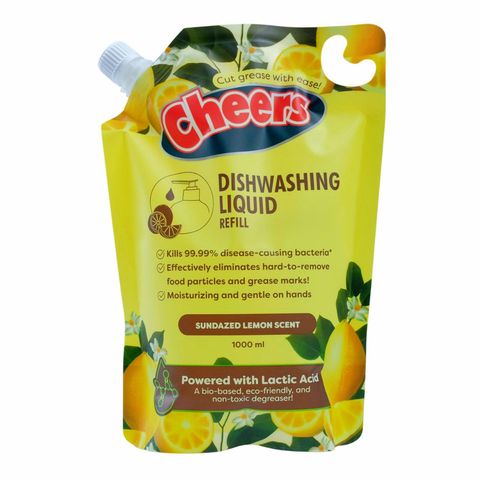 Cheers Dishwashing Liquid Sundazed Lemon Refill 1000ml