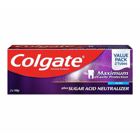 Colgate Toothpaste Maximum Cavity Protection Plus Sugar Acid Neutralizer Twin Pack 2 x 190g