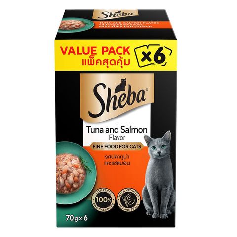 Sheba Tuna and Salmon Pouches Value Pack 6 x 70g