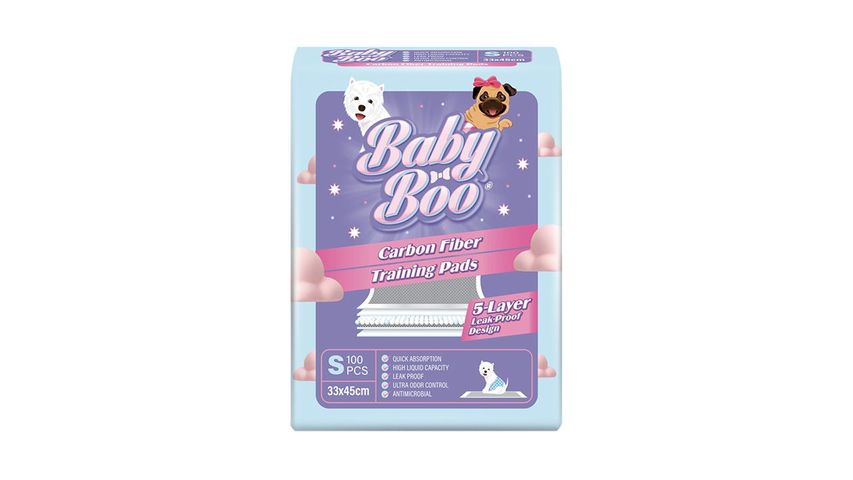 Baby Boo Carbon Fiber Pet Training Pads S 100 Pieces