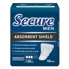 Secure Male Absorbent Shield Pad Moderate 10 Pieces