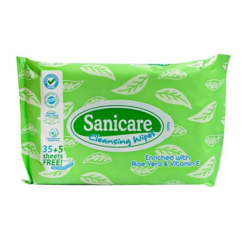 Sanicare Bamboo Fibers Cleansing Wipes 40 Sheets
