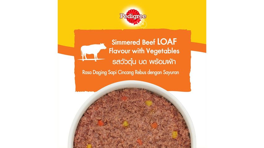 Pedigree Pouch Simmered Beef & Vegetables Loaf 130g