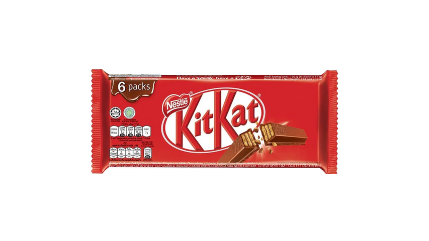 KitKat 2 Finger Milk Chocolate Bar Flowrap 6-Pack 17g