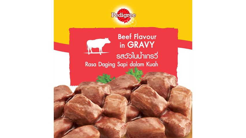 Pedigree Pouch Beef Flavour in Gravy 130g