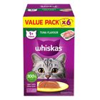 Whiskas Adult Tuna Wet Cat Food Pouches Value Pack 6 x 80g