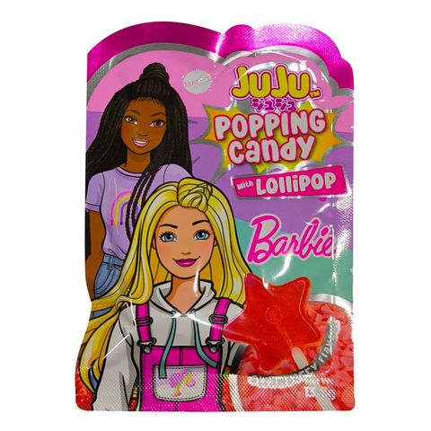 Juju Barbie Popping Candy Strawberry with Lollipop 13.8g
