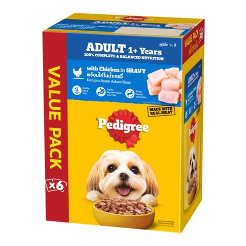 Pedigree Adult Chicken Value Pack 6 x 130g