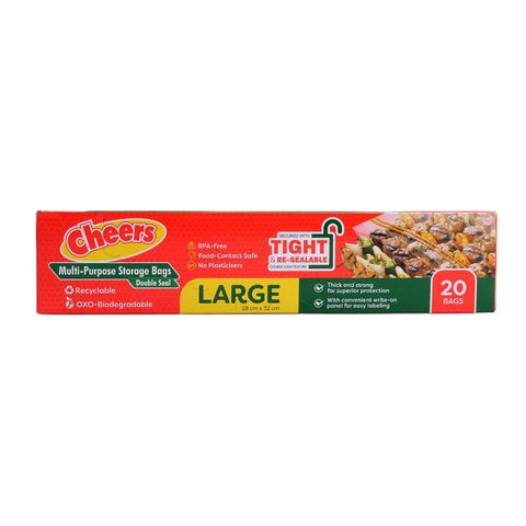 Cheers Zipper Storage Bag Large 20 Pieces