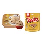 Selecta Coffee Crumble Ice Cream 1.25L & Twix Minis Fun Size 159.5g Bundle