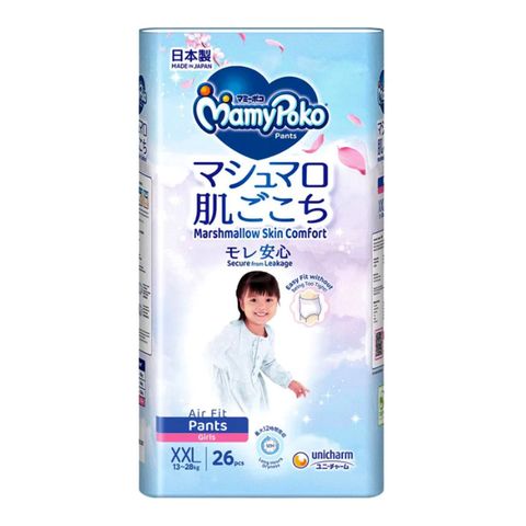 Mamypoko Marshmallow Skin Comfort Pants Disposable Baby Diaper for Girls (XXL) 26 Pieces