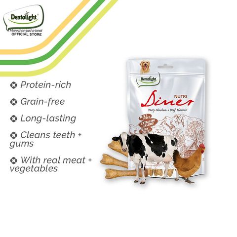 Dentalight Dog Treats Nutri Diner Chicken + Beef 180g