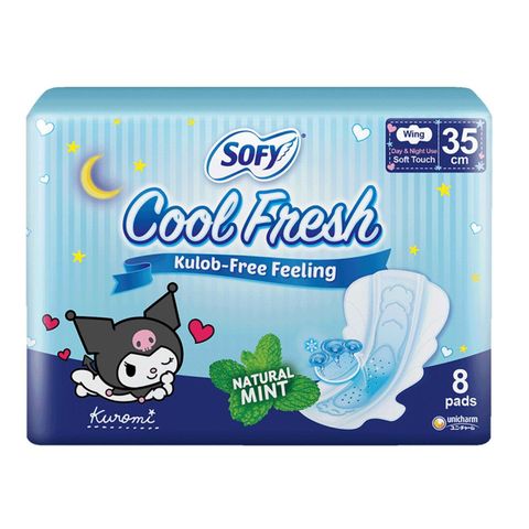 Sofy Cool Fresh Cooling Pad Napkin for Menstruation with Wings (35cm) 8 Pieces