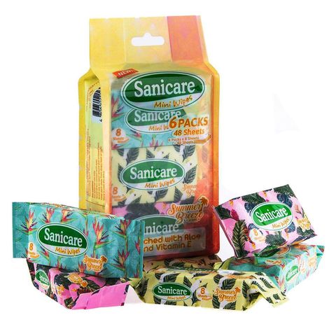 Sanicare Mini Wipes Summer Breeze 6 x 8 Sheets