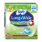 Sofy Long & Wide Antibac Thin Pantyliner Napkin for Menstruation (155cm) 40 Pieces