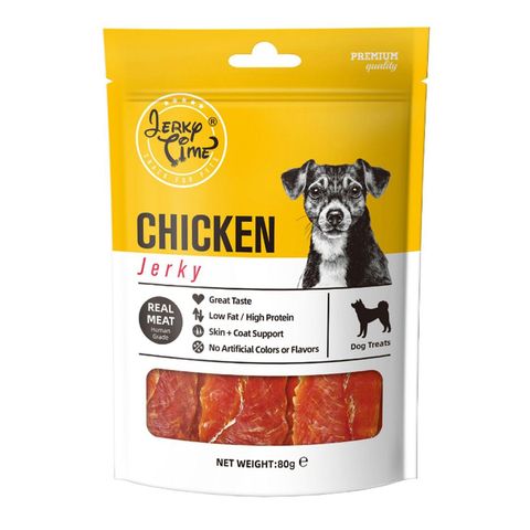 Jerky Time Chicken Jerky Dog Treat with Real Meat 80g