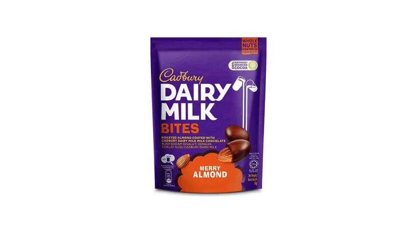 Cadbury Dairy Milk Bites Chocolate Coated Roasted Merry Almonds 50g