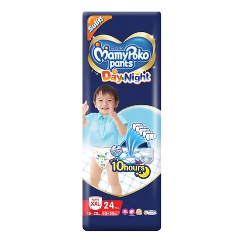 Mamypoko Day and Night Ultra Absorbent Disposable Baby Diaper Pants (XXL) 24 Pieces