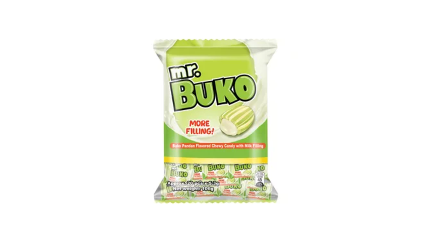 Rebisco Mr. Buko Chewy Buko Pandan Flavored Candy 20 x 5.3g