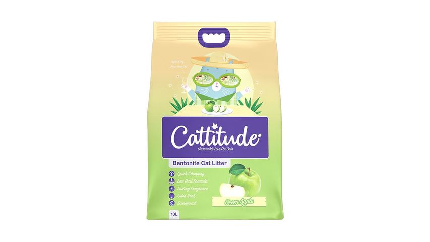 Cattitude Bentonite Cat Litter Green Apple 10L