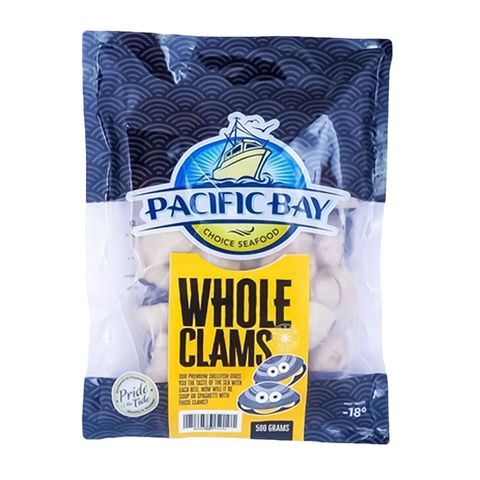 Pacific Bay Whole Clams 500g (Frozen)