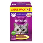 Whiskas Adult Mackerel Wet Cat Food Pouches Value Pack 6 x 80g