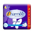 Charmee Dry Net Heavy Flow or Night Use with Wings Sanitary Napkin 9 Pieces