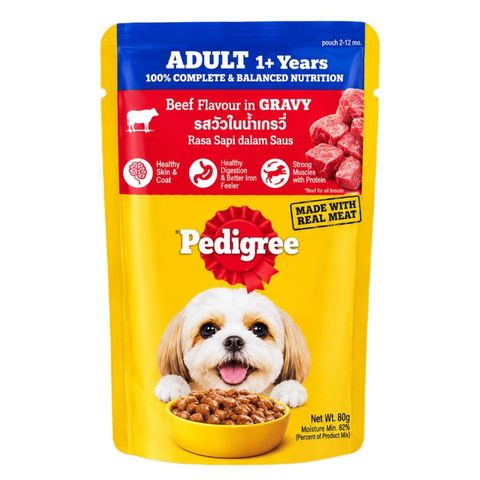 Pedigree Pouch Roasted Beef Chunks 80g