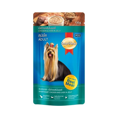 Smartheart Pouch Adult Chicken & Liver in Jelly 130g
