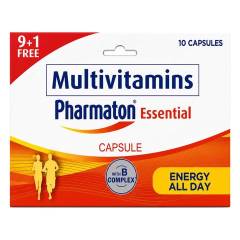 Pharmaton Essential Multivitamins with B Complex Daily Energy Immunity Support 10 Capsules