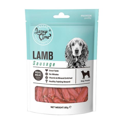 Jerky Time Lamb Sausage Dog Treat with Real Meat 80g
