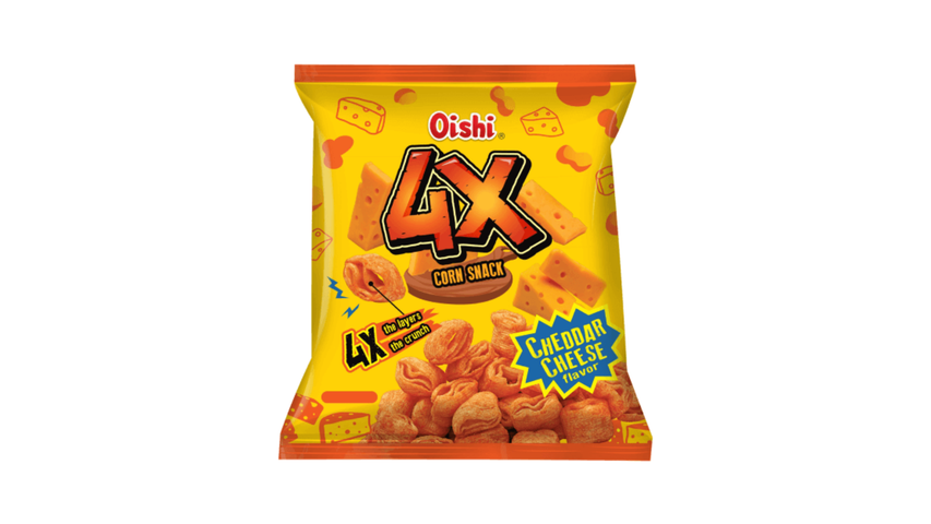 Oishi 4X Cheddar Cheese Flavor Corn Snack 85g