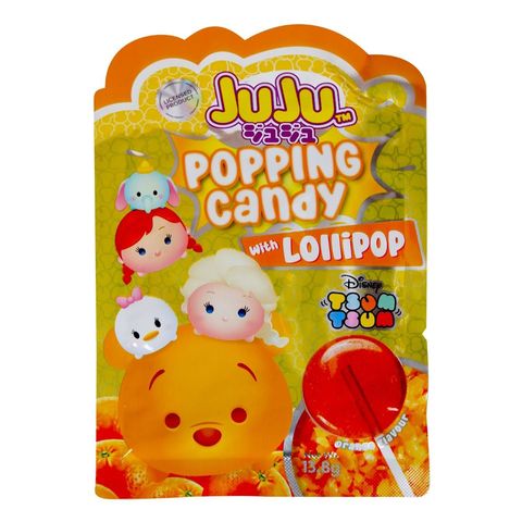 Juju Tsum Tsum Popping Candy Orange with Lollipop 13.8g