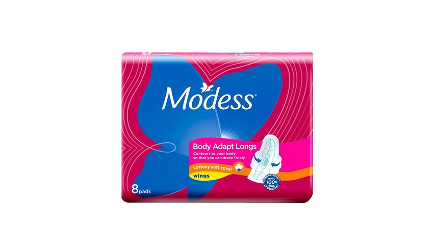 Modess Body Adapt Long Maxi Wing Napkins 8S