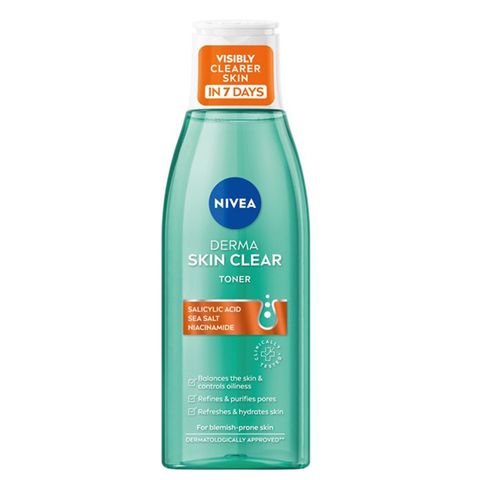 Nivea Face Cleanser Derma Skin Clear Toner Salicylic Acid Sea Salt Niacinamide 200ml