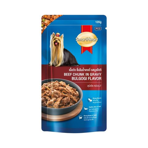 Smartheart Pouch Adult Dog Food Beef Chunk in Gravy Bulgogi Flavor 120g