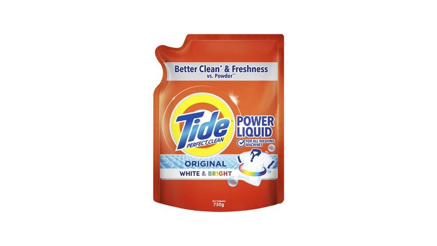 Tide Perfect Clean Liquid Detergent Brilliant Whites 730g Refill