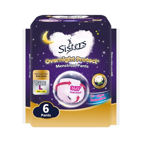 Sisters Menstrual Pants Large 6 Pieces