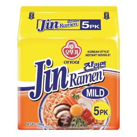 Ottogi/Otoki Jin Ramen Mild Multipack 5 x 120g