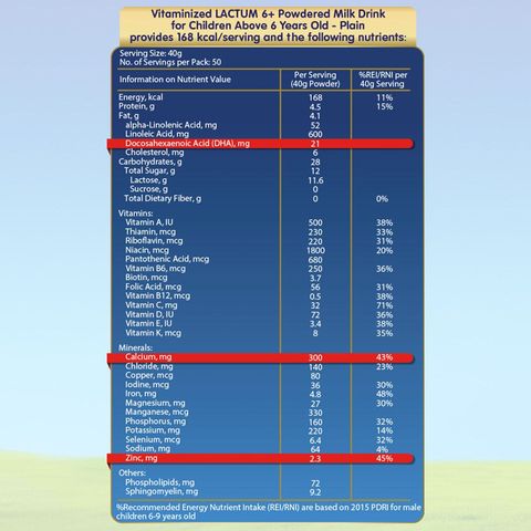 Lactum 6+ Plain 2kg Powdered Milk Drink for Kids Above 6 Years Old
