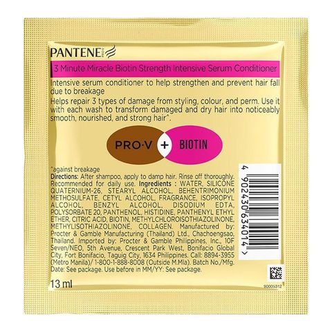 Pantene 3 Minute Miracle Biotin Strength Conditioner 13mL x 6