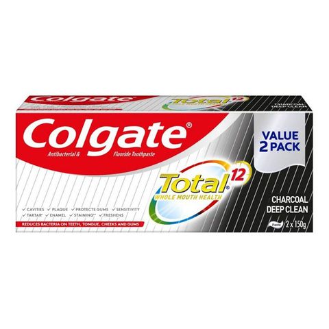 Colgate Total Charcoal Deep Clean Toothpaste Value Pack 2 x 150g