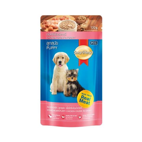 Smartheart Pouch Puppy Chicken Chunk in Gravy 130g