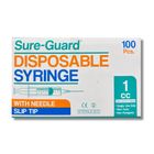 Sure-Guard Disposable Syringe with Needle Slip Tip (25g x 5/8 / 1ml) 1 Piece