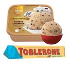 Selecta Coffee Crumble 1.25L & Toblerone Crunchy Almonds 100g Bundle