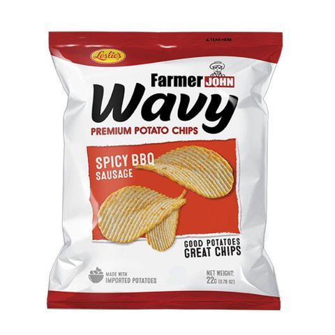 Leslie's Farmer John Premium Potato Chips Spicy BBQ Sausage 90g